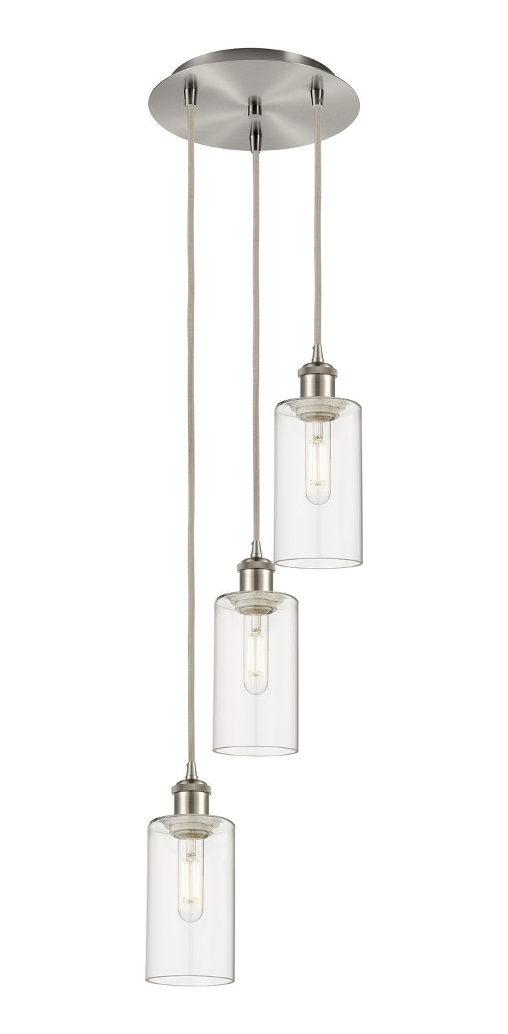 Innovations 113B-3P-SN-G434-7CL Three Light Pendant, Brushed Satin Nickel