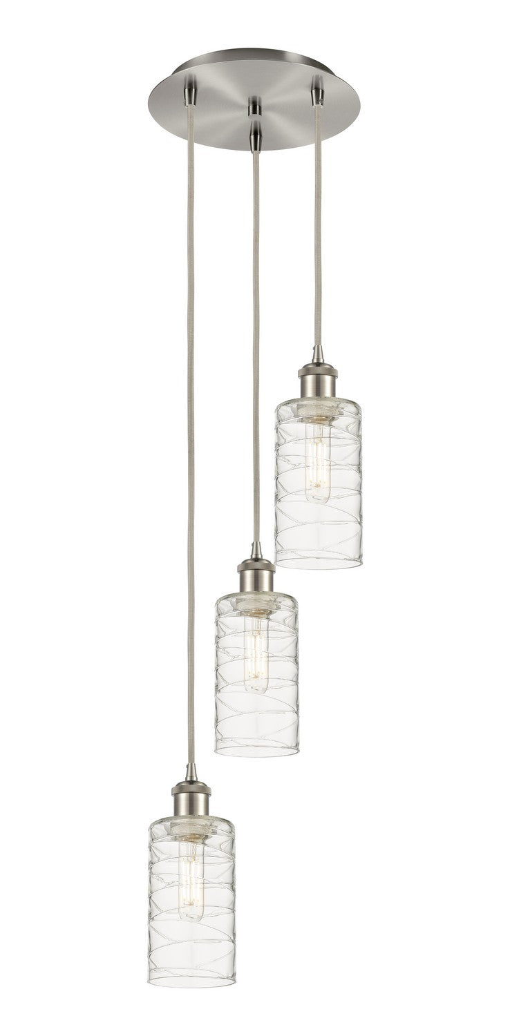 Innovations 113B-3P-SN-G434-7DE Three Light Pendant, Brushed Satin Nickel