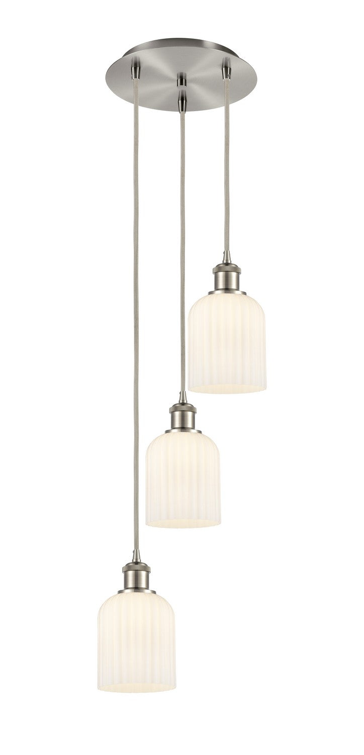 Innovations 113B-3P-SN-G559-5GWH Three Light Pendant, Brushed Satin Nickel