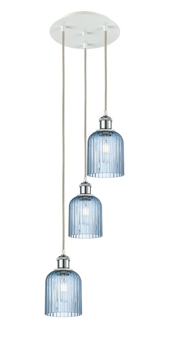 Innovations 113B-3P-WPC-G559-5BL Three Light Pendant, White Polished Chrome