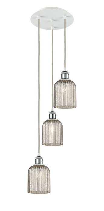 Innovations 113B-3P-WPC-G559-5ME Three Light Pendant, White Polished Chrome