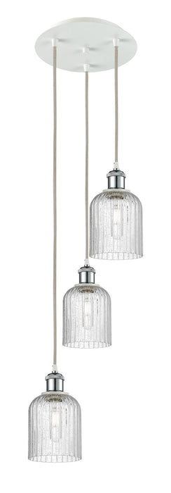 Innovations 113B-3P-WPC-G559-5SDY Three Light Pendant, White Polished Chrome
