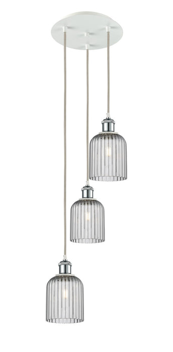 Innovations 113B-3P-WPC-G559-5SM Three Light Pendant, White Polished Chrome