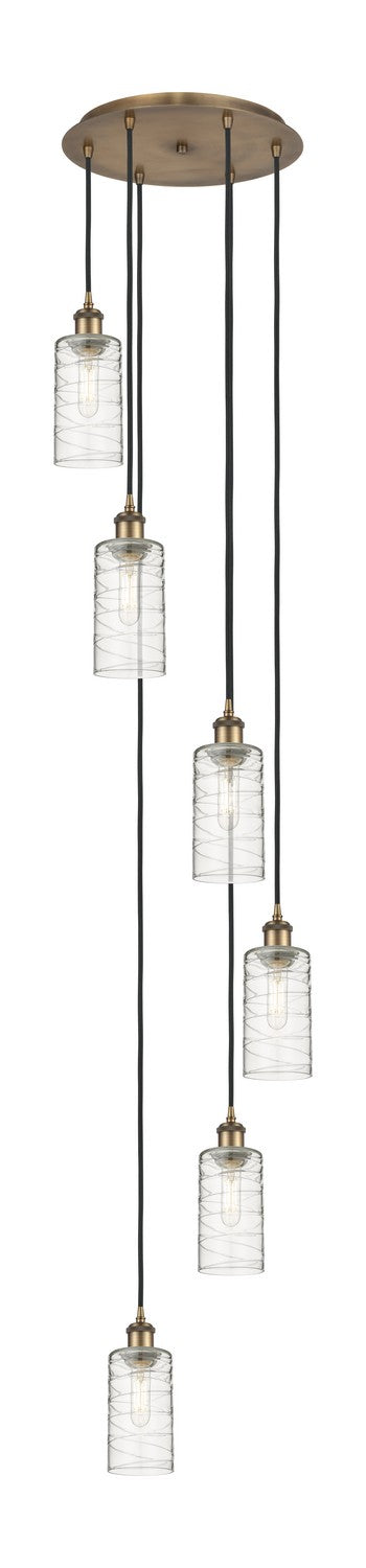 Innovations 116B-6P-BB-G434-7DE Six Light Pendant, Brushed Brass