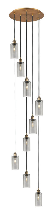 Innovations 119B-9P-BB-G434-7SM Nine Light Pendant, Brushed Brass