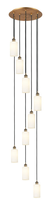 Innovations 119B-9P-BB-G434-7WH Nine Light Pendant, Brushed Brass