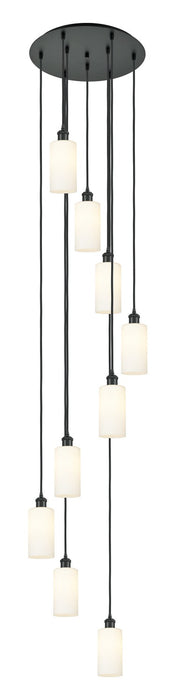 Innovations 119B-9P-BK-G434-7WH Nine Light Pendant, Matte Black