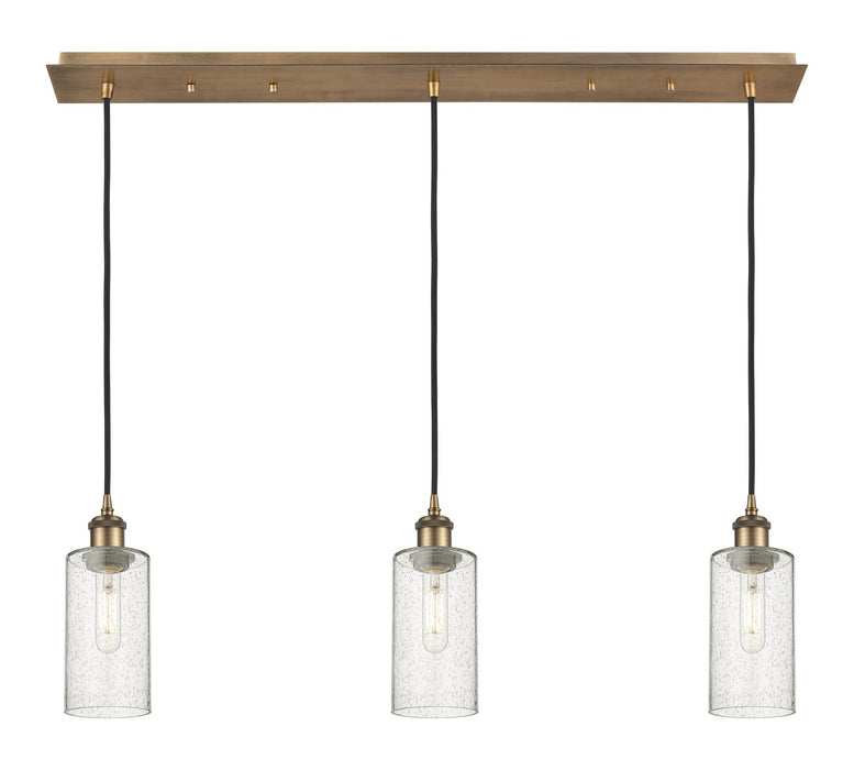 Innovations 123B-3P-BB-G434-7SDY Three Light Linear Pendant, Brushed Brass
