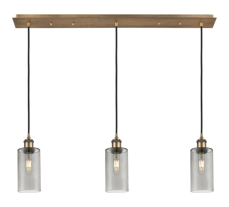 Innovations 123B-3P-BB-G434-7SM Three Light Linear Pendant, Brushed Brass