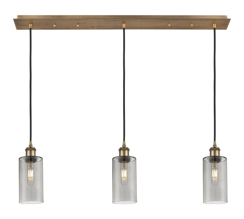 Innovations 123B-3P-BB-G434-7SM Three Light Linear Pendant, Brushed Brass