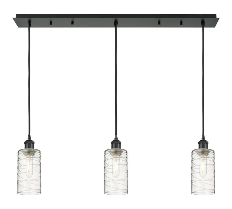 Innovations 123B-3P-BK-G434-7DE Three Light Linear Pendant, Matte Black