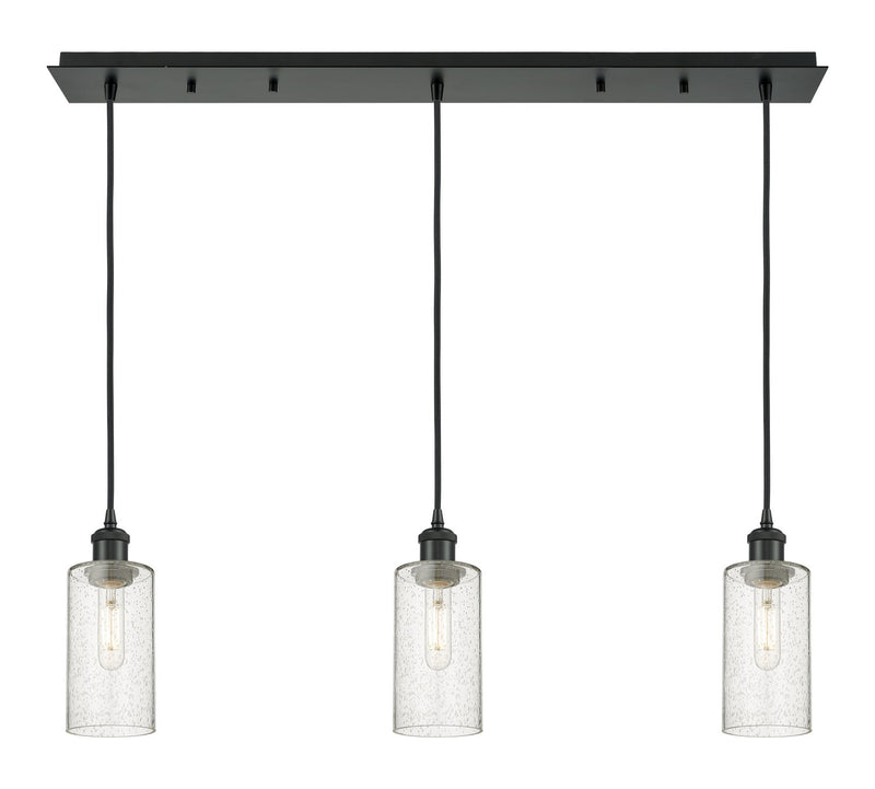 Innovations 123B-3P-BK-G434-7SDY Three Light Linear Pendant, Matte Black