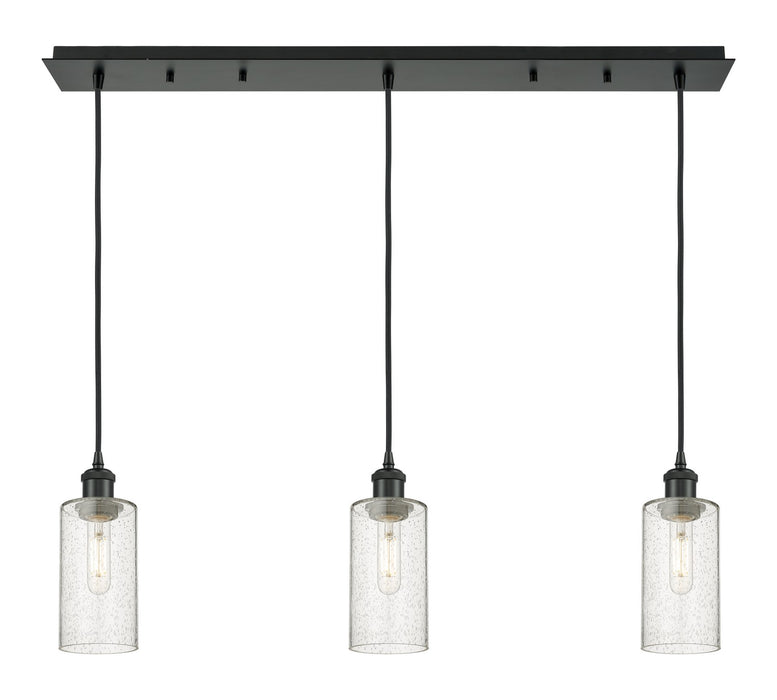 Innovations 123B-3P-BK-G434-7SDY Three Light Linear Pendant, Matte Black