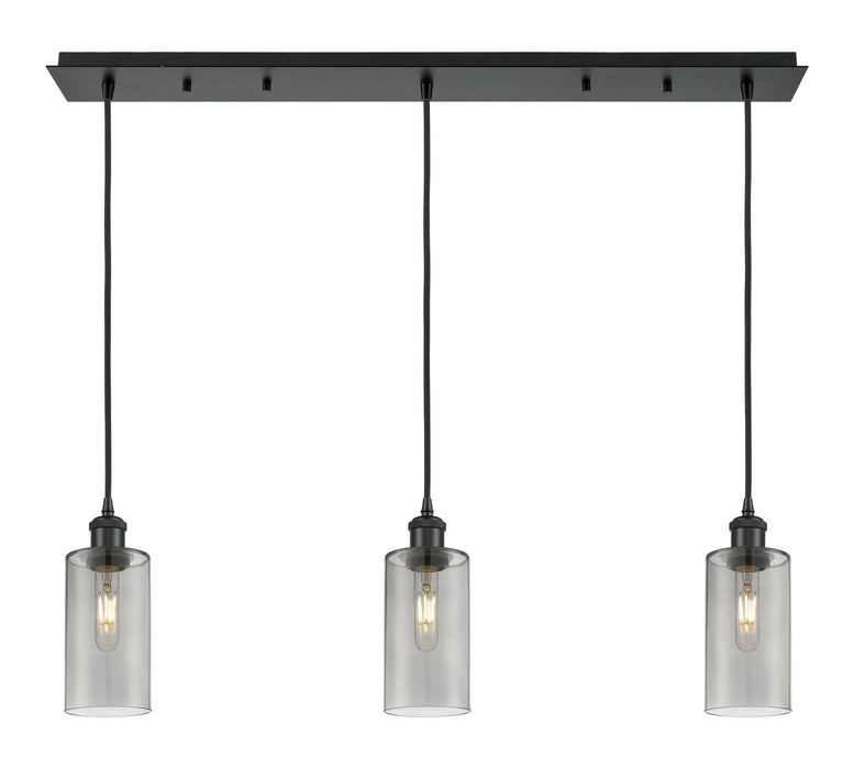 Innovations 123B-3P-BK-G434-7SM Three Light Linear Pendant, Matte Black