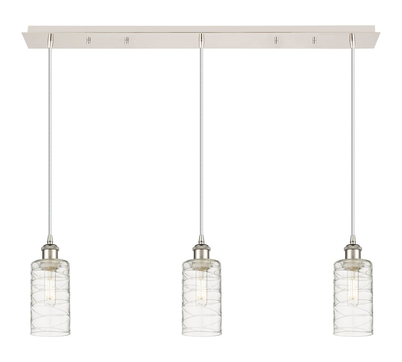 Innovations 123B-3P-PN-G434-7DE Three Light Linear Pendant, Polished Nickel
