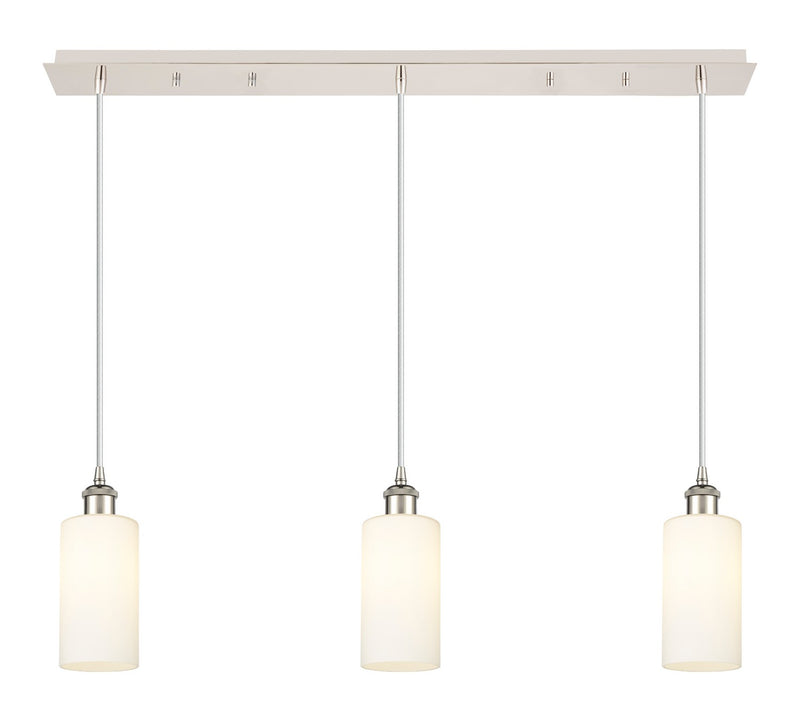 Innovations 123B-3P-PN-G434-7WH Three Light Linear Pendant, Polished Nickel
