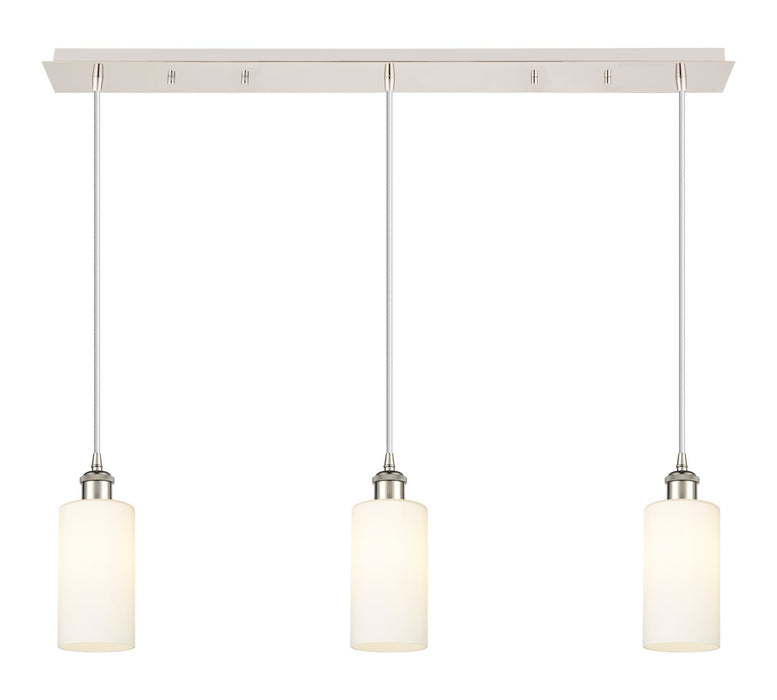 Innovations 123B-3P-PN-G434-7WH Three Light Linear Pendant, Polished Nickel