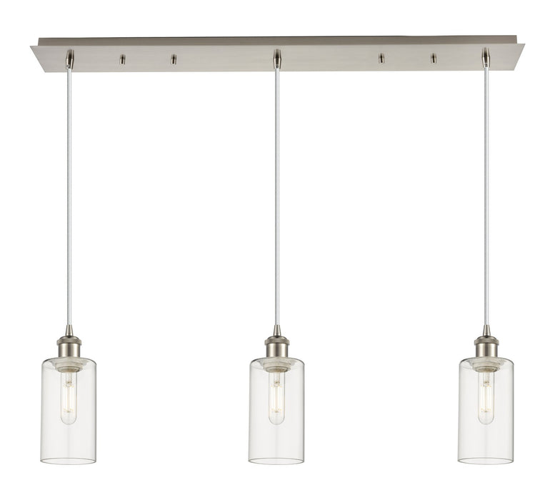 Innovations 123B-3P-SN-G434-7CL Three Light Linear Pendant, Brushed Satin Nickel