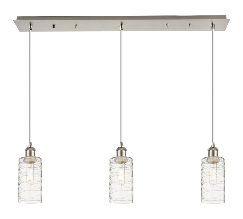 Innovations 123B-3P-SN-G434-7DE Three Light Linear Pendant, Brushed Satin Nickel