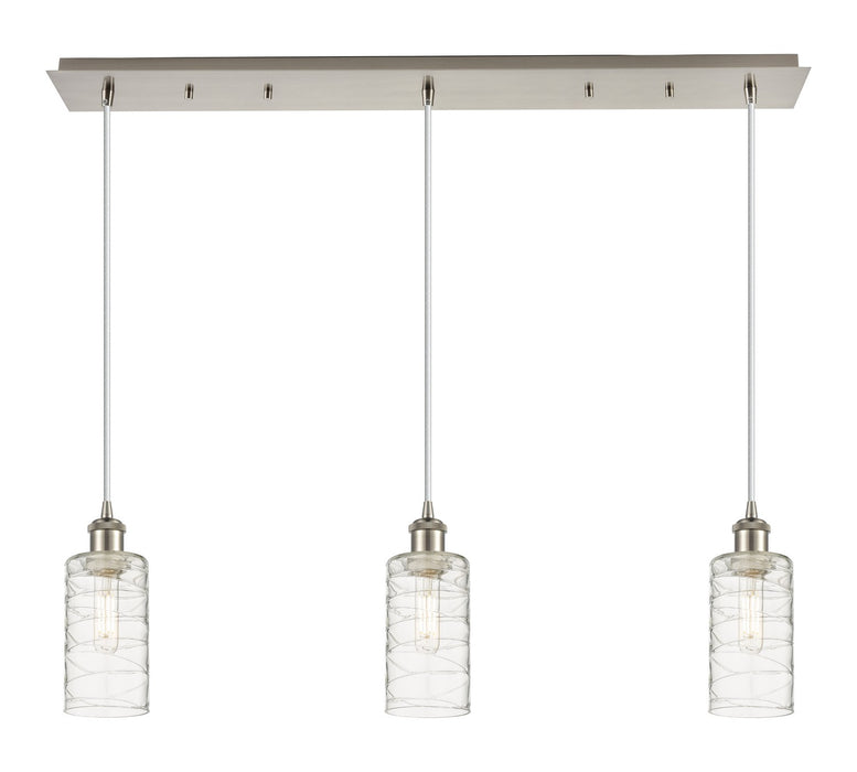 Innovations 123B-3P-SN-G434-7DE Three Light Linear Pendant, Brushed Satin Nickel