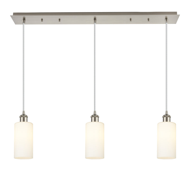 Innovations 123B-3P-SN-G434-7WH Three Light Linear Pendant, Brushed Satin Nickel