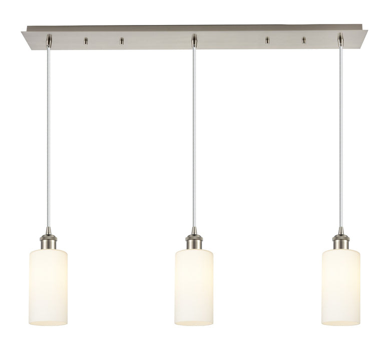 Innovations 123B-3P-SN-G434-7WH Three Light Linear Pendant, Brushed Satin Nickel