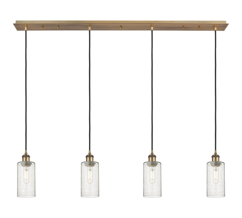 Innovations 124B-4P-BB-G434-7SDY Four Light Linear Pendant, Brushed Brass