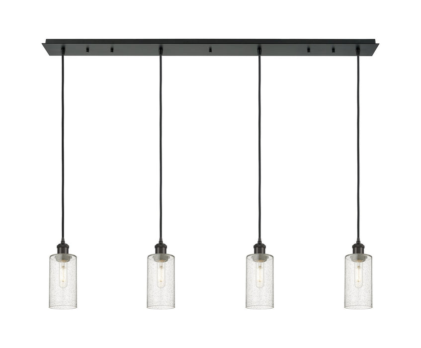 Innovations 124B-4P-BK-G434-7SDY Four Light Linear Pendant, Matte Black