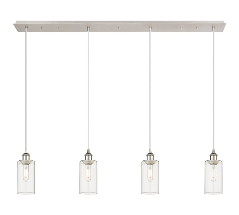 Innovations 124B-4P-PN-G434-7CL Four Light Linear Pendant, Polished Nickel