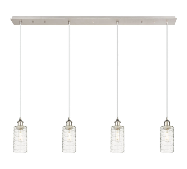Innovations 124B-4P-PN-G434-7DE Four Light Linear Pendant, Polished Nickel