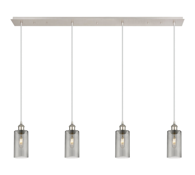 Innovations 124B-4P-PN-G434-7SM Four Light Linear Pendant, Polished Nickel