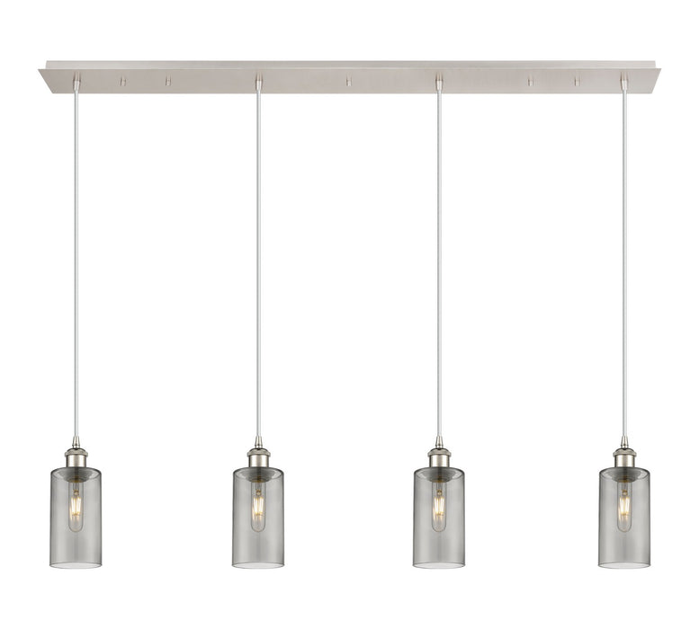 Innovations 124B-4P-PN-G434-7SM Four Light Linear Pendant, Polished Nickel