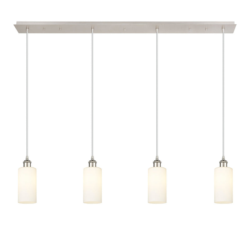 Innovations 124B-4P-PN-G434-7WH Four Light Linear Pendant, Polished Nickel