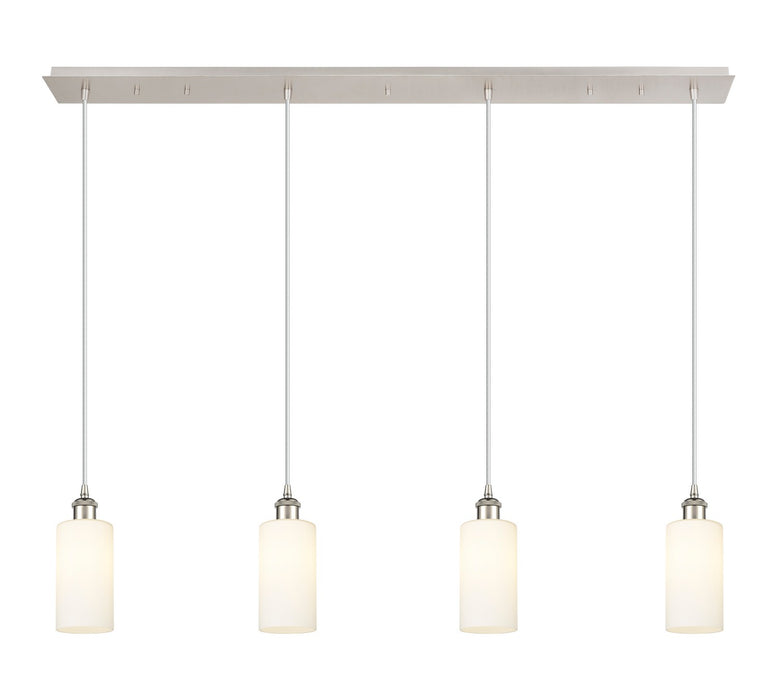 Innovations 124B-4P-PN-G434-7WH Four Light Linear Pendant, Polished Nickel