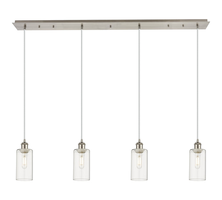 Innovations 124B-4P-SN-G434-7CL Four Light Linear Pendant, Brushed Satin Nickel