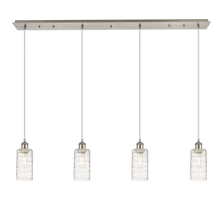 Innovations 124B-4P-SN-G434-7DE Four Light Linear Pendant, Brushed Satin Nickel