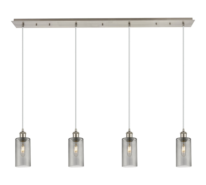 Innovations 124B-4P-SN-G434-7SM Four Light Linear Pendant, Brushed Satin Nickel