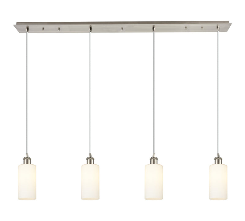 Innovations 124B-4P-SN-G434-7WH Four Light Linear Pendant, Brushed Satin Nickel
