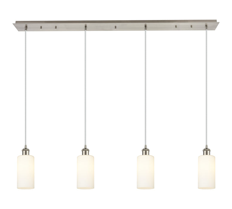 Innovations 124B-4P-SN-G434-7WH Four Light Linear Pendant, Brushed Satin Nickel