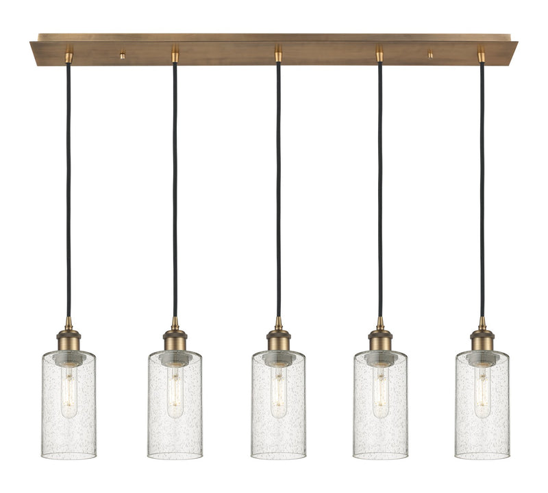 Innovations 125B-5P-BB-G434-7SDY Five Light Linear Pendant, Brushed Brass
