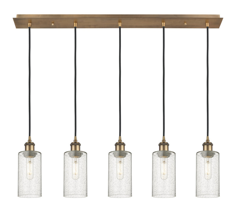Innovations 125B-5P-BB-G434-7SDY Five Light Linear Pendant, Brushed Brass