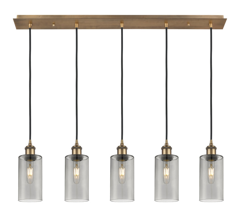 Innovations 125B-5P-BB-G434-7SM Five Light Linear Pendant, Brushed Brass