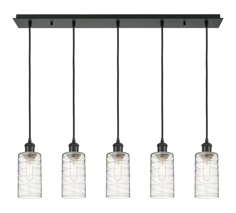 Innovations 125B-5P-BK-G434-7DE Five Light Linear Pendant, Matte Black