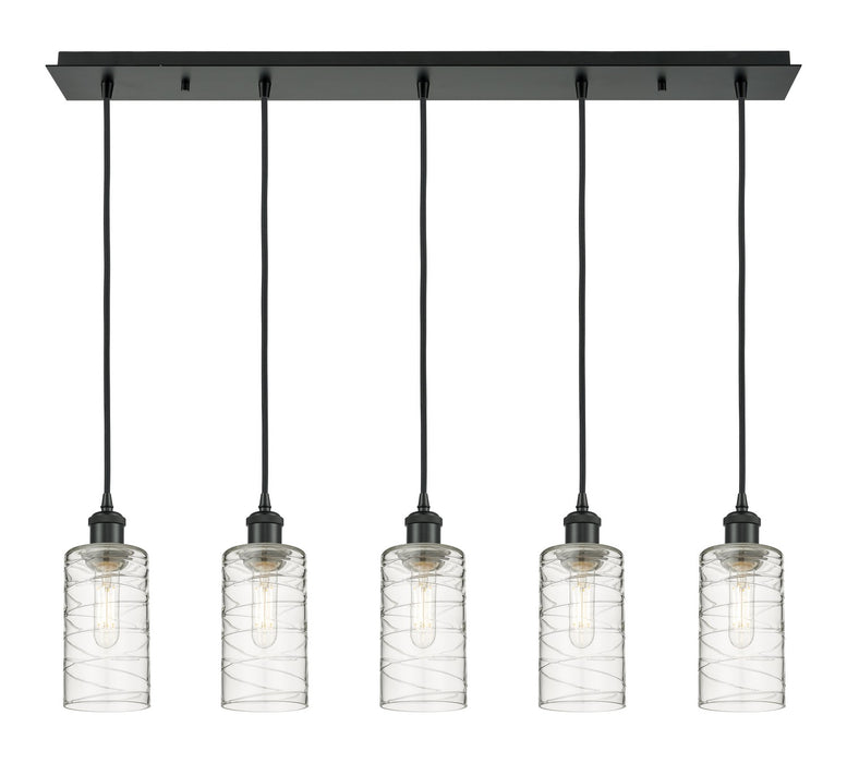 Innovations 125B-5P-BK-G434-7DE Five Light Linear Pendant, Matte Black