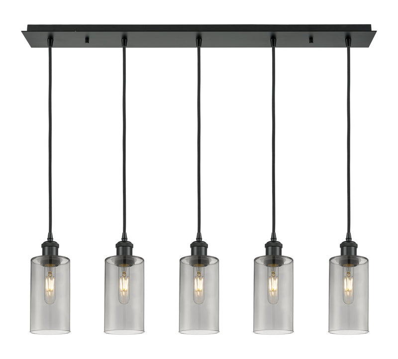 Innovations 125B-5P-BK-G434-7SM Five Light Linear Pendant, Matte Black
