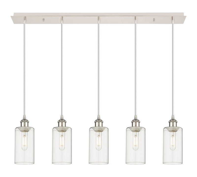 Innovations 125B-5P-PN-G434-7CL Five Light Linear Pendant, Polished Nickel