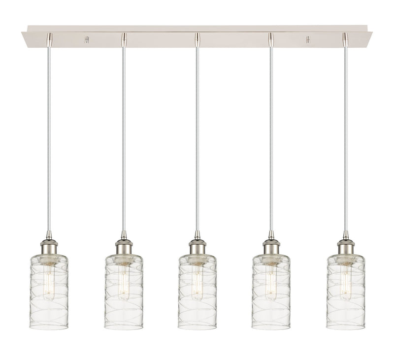 Innovations 125B-5P-PN-G434-7DE Five Light Linear Pendant, Polished Nickel
