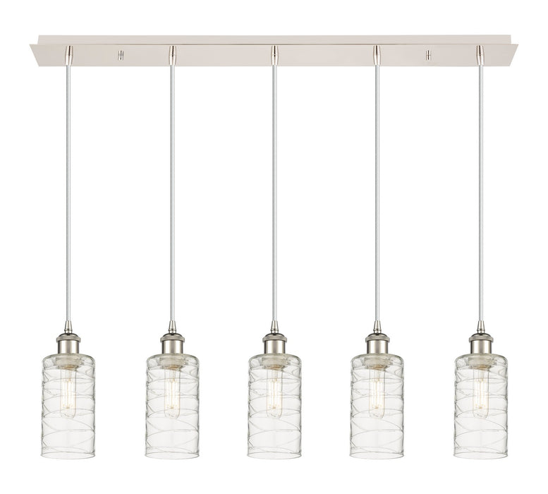 Innovations 125B-5P-PN-G434-7DE Five Light Linear Pendant, Polished Nickel