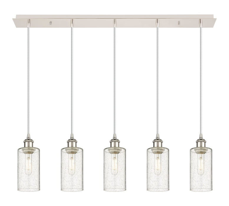 Innovations 125B-5P-PN-G434-7SDY Five Light Linear Pendant, Polished Nickel