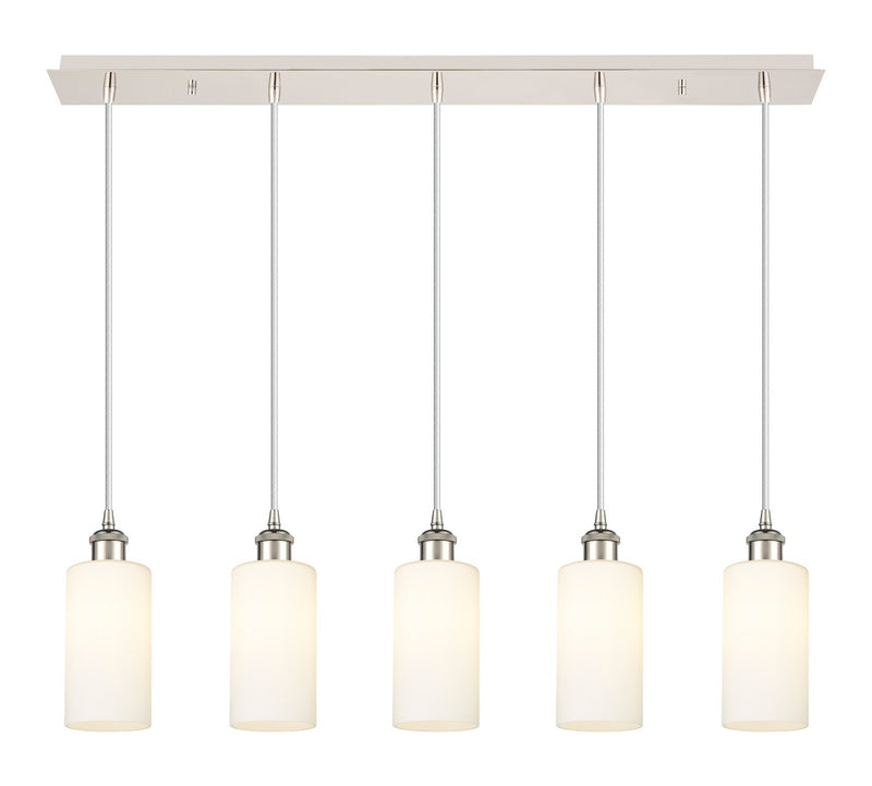 Innovations 125B-5P-PN-G434-7WH Five Light Linear Pendant, Polished Nickel
